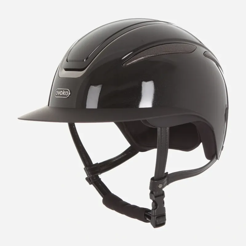 Evoke Callisto Wide Peak Riding Hat in Black Metallic and Gunmetal-1