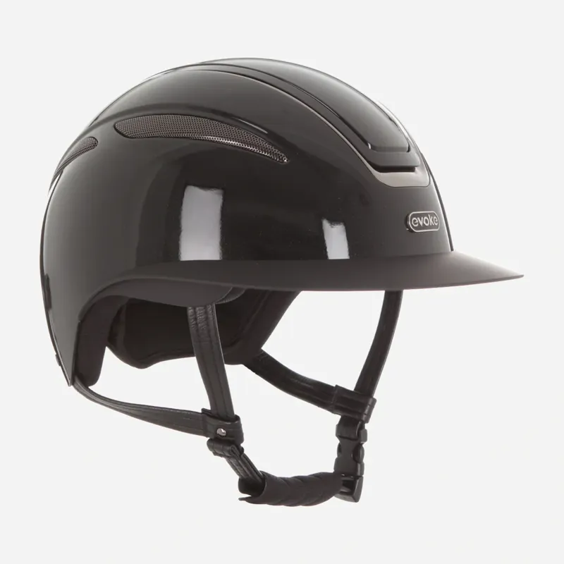 Evoke Callisto Wide Peak Riding Hat in Black Metallic and Gunmetal-2