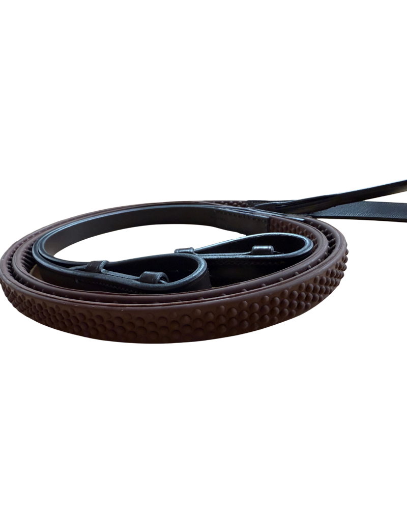 Fairfax Rubber Reins in Brown-1