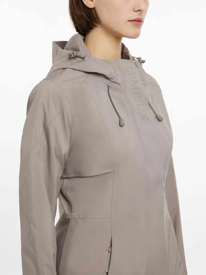 LeMieux Grace Long Rain Jacket Ladies in Pecan-3