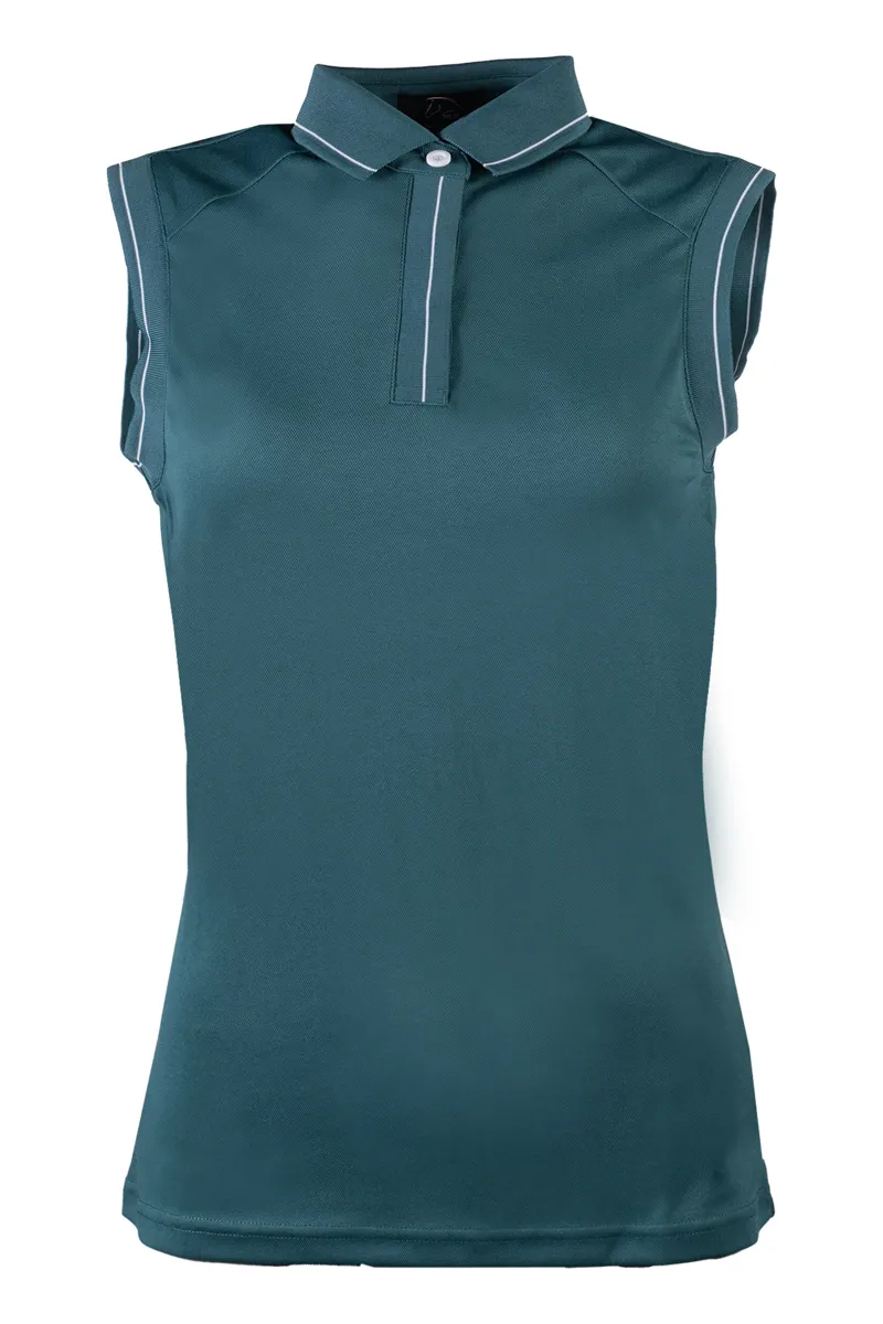 HKM Catherine Sleeveless Polo Shirt Ladies in Petrol