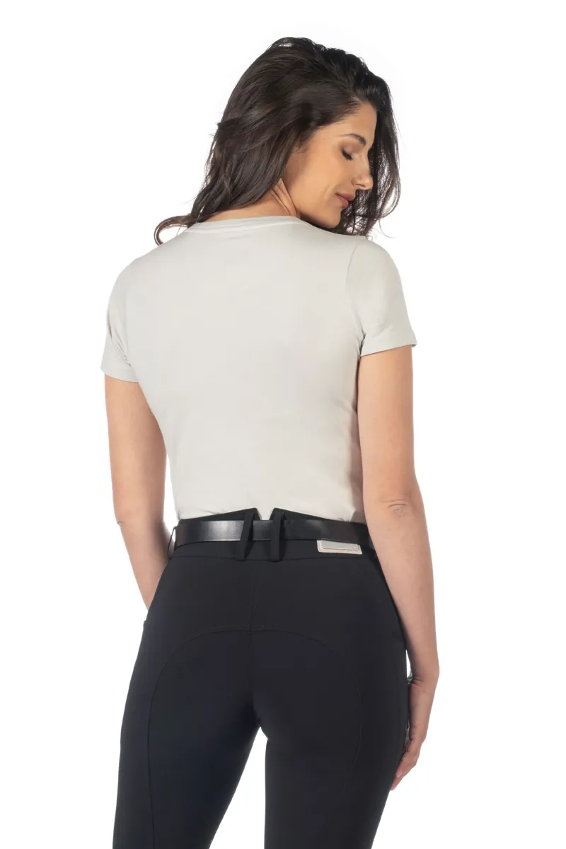 HKM Livigno Horse Head T-Shirt Ladies in Stone Grey-3