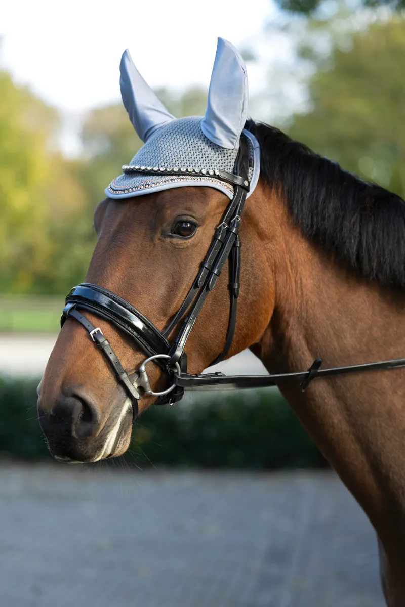 HKM Rosegold Glamour Fly Veil in Grey-3