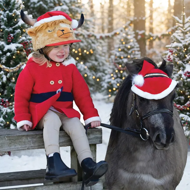 Equetech Holly Highland Cow Hat Silk-2