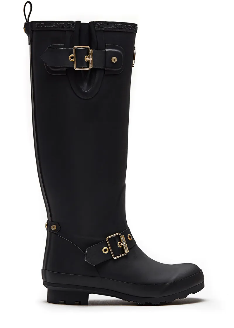 Holland Cooper Sherpa Lined Regency Wellington in Matte Black-6