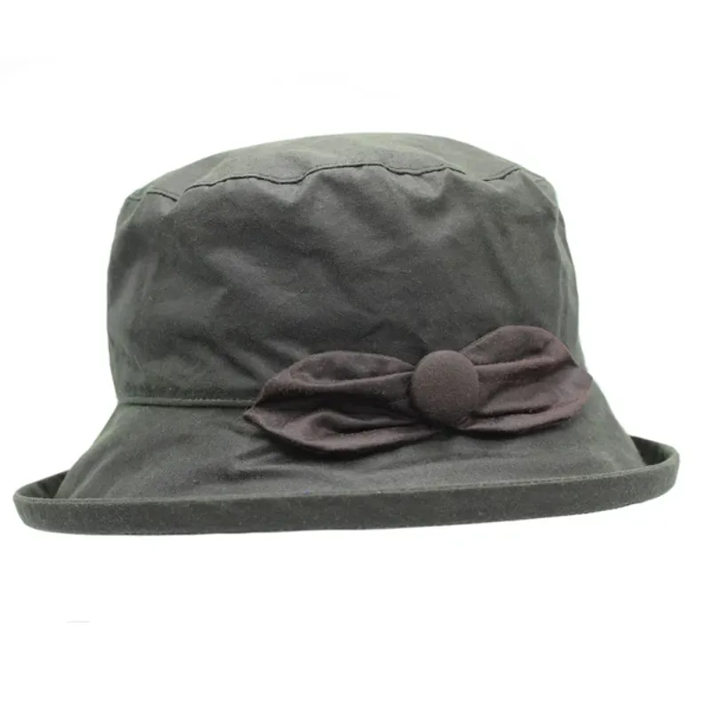 Heather Hats Cora Wax Leaf Motif Hat Ladies in Olive