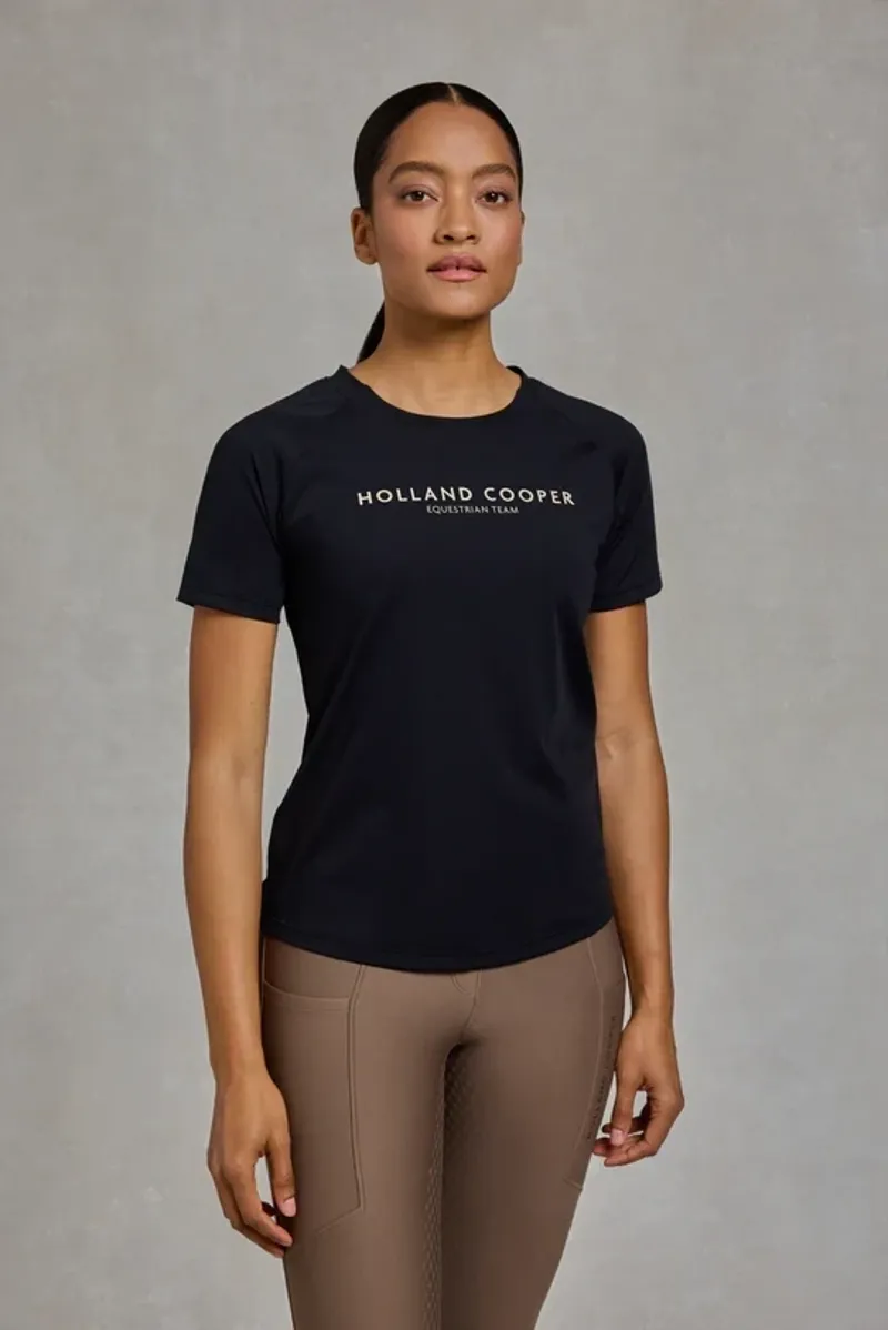 Holland Cooper Chiltern Crew Neck Tee Ladies in Black