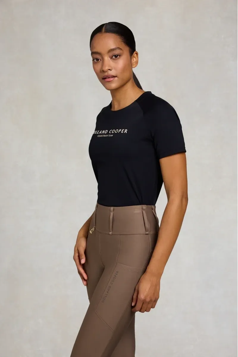 Holland Cooper Chiltern Crew Neck Tee Ladies in Black-1