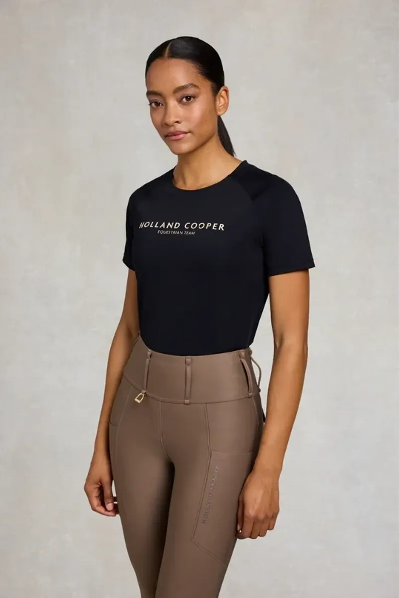 Holland Cooper Chiltern Crew Neck Tee Ladies in Black-2