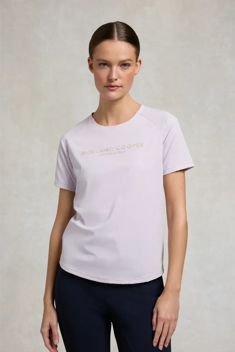 Holland Cooper Chiltern Crew Neck Tee Ladies in Dawn Pink-3
