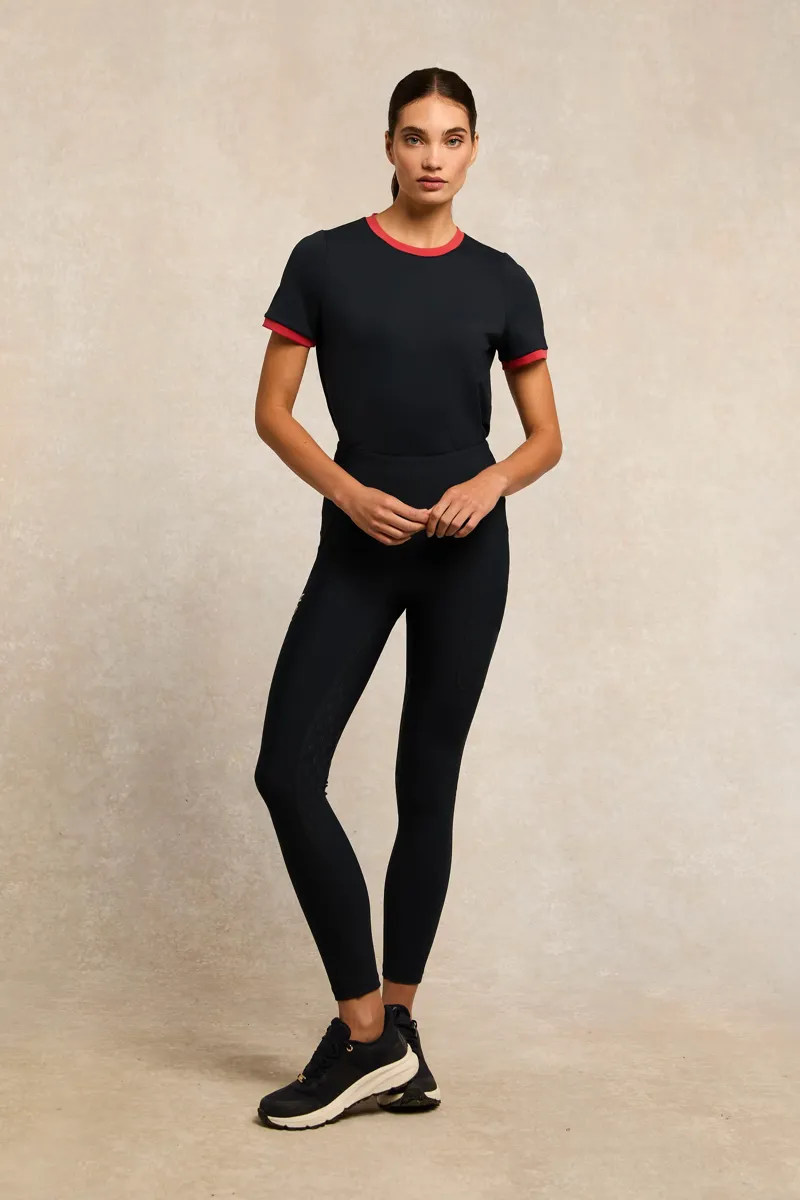 Holland Cooper Chiltern Ringer Tee Ladies in Ink Navy-1