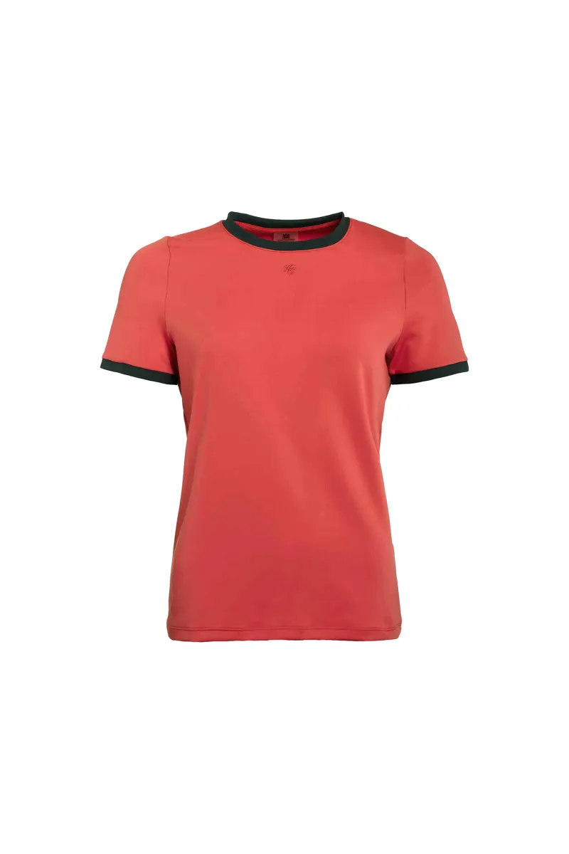 Holland Cooper Chiltern Ringer Tee Ladies in Washed Red-4