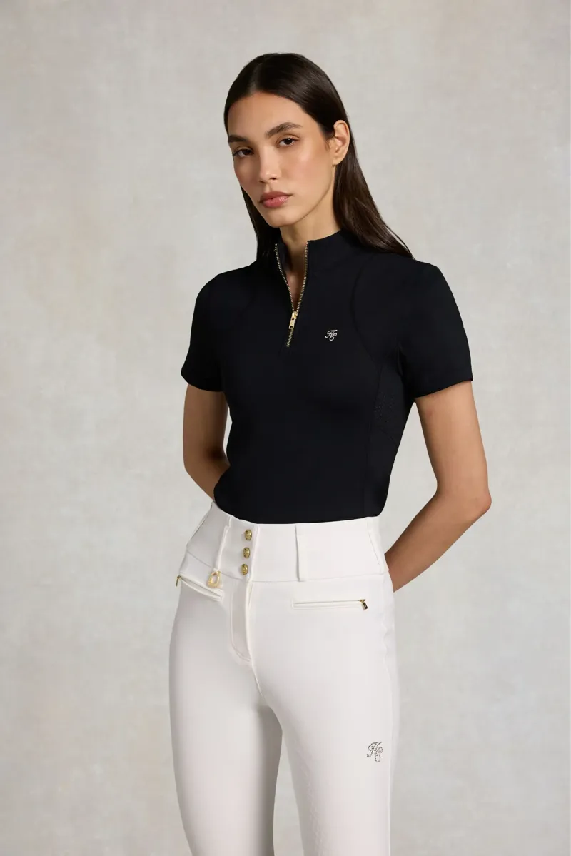Holland Cooper Chiltern Short Sleeve Base Layer Ladies in Black-2