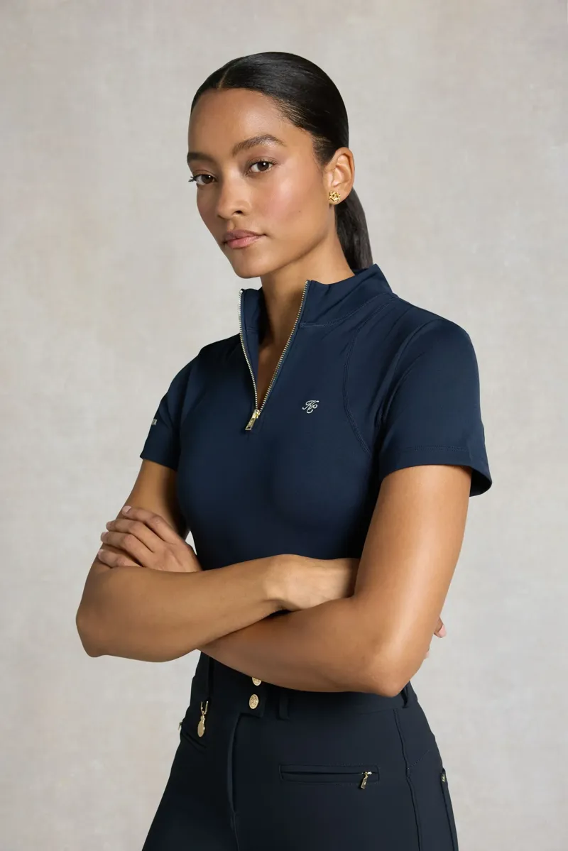 Holland Cooper Chiltern Short Sleeve Base Layer Ladies in Ink Navy-3