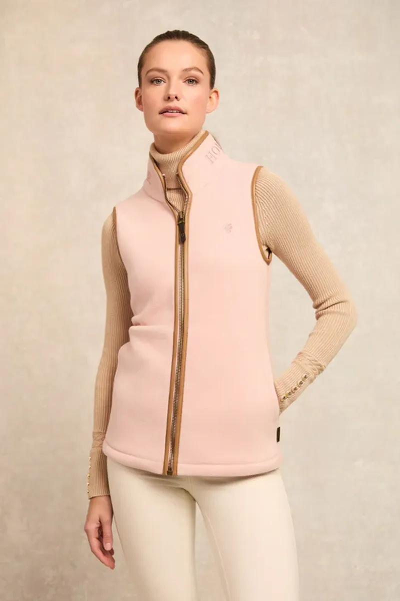 Holland Cooper Country Fleece Gilet in Soft Pink