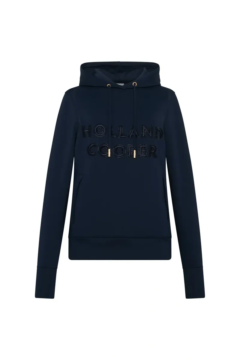 Holland Cooper Crystal Hoodie Ladies in Ink Navy-3