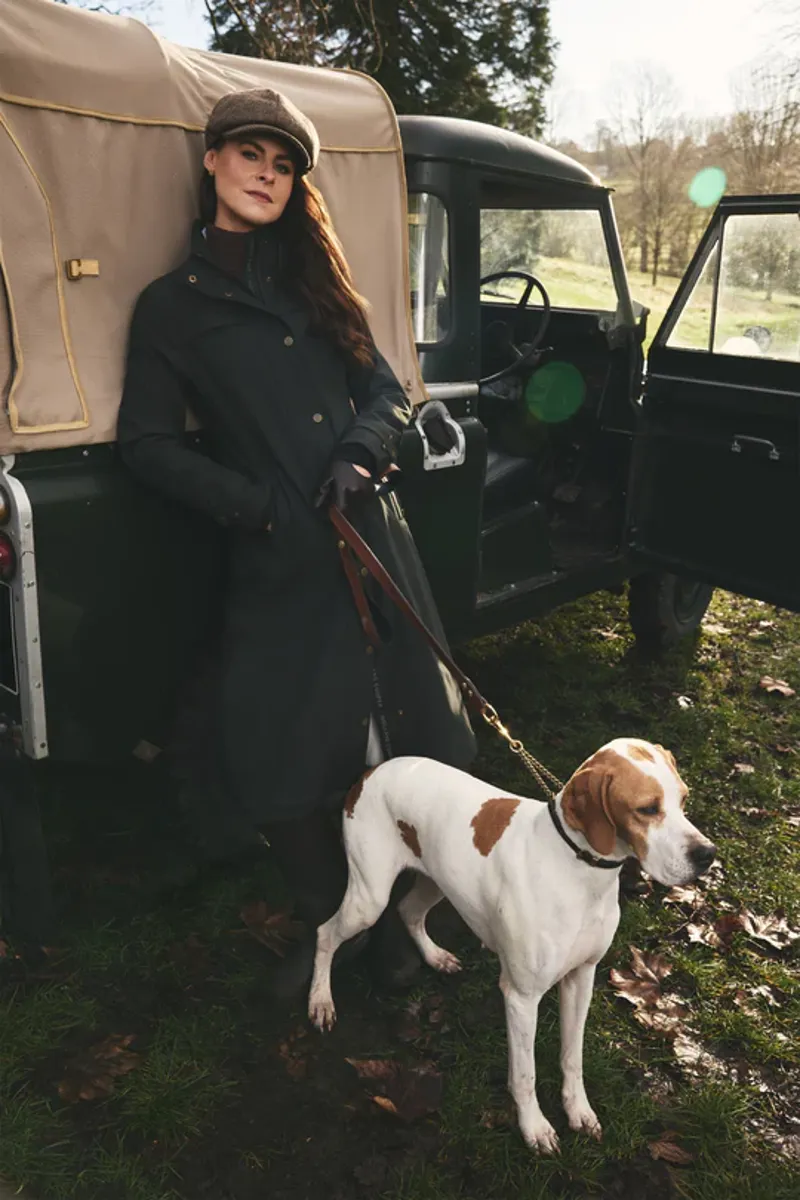 Holland Cooper Folgate Coat Ladies in Dark Pine Green-3