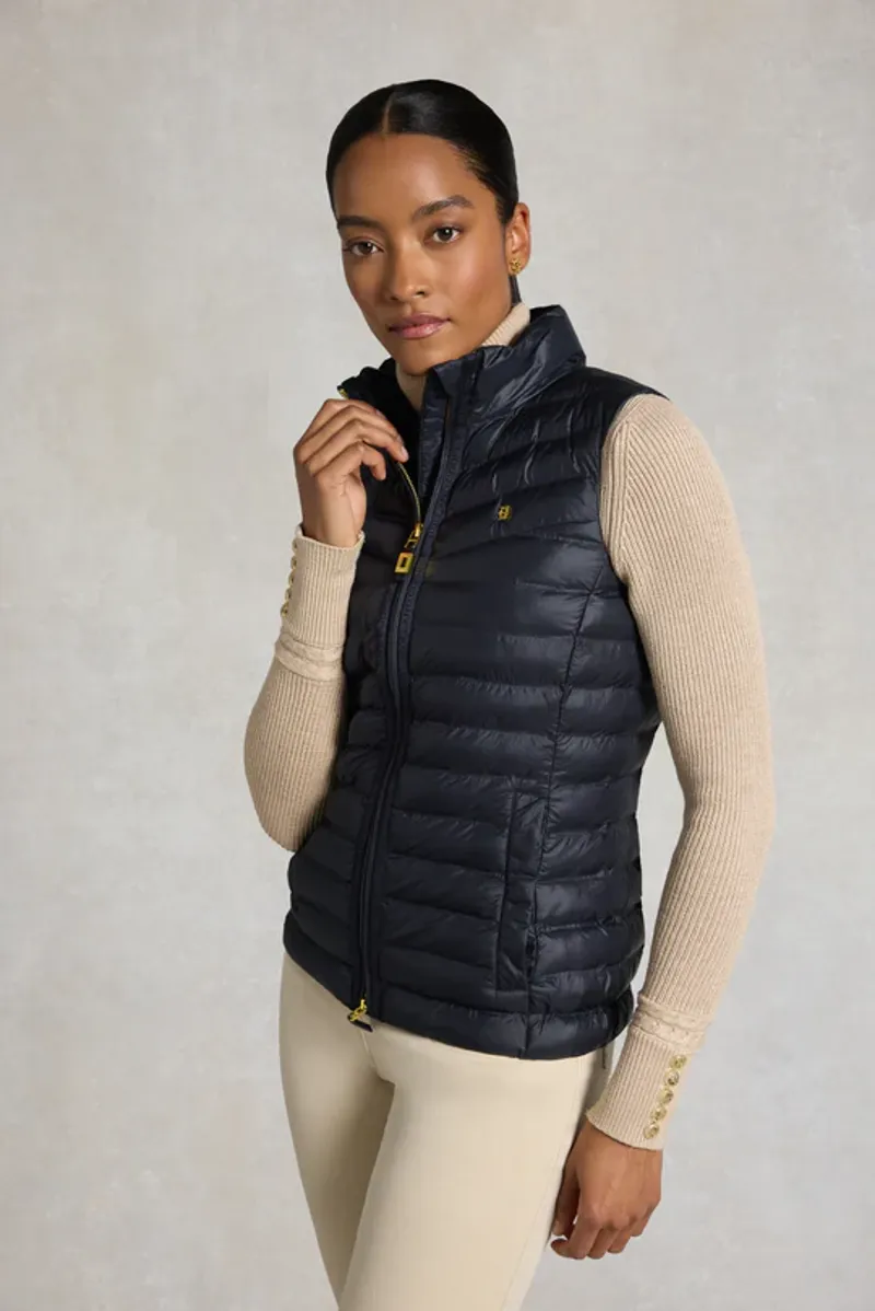 Holland Cooper Lightweight Puffer Gilet Ladies in Ink Navy-5