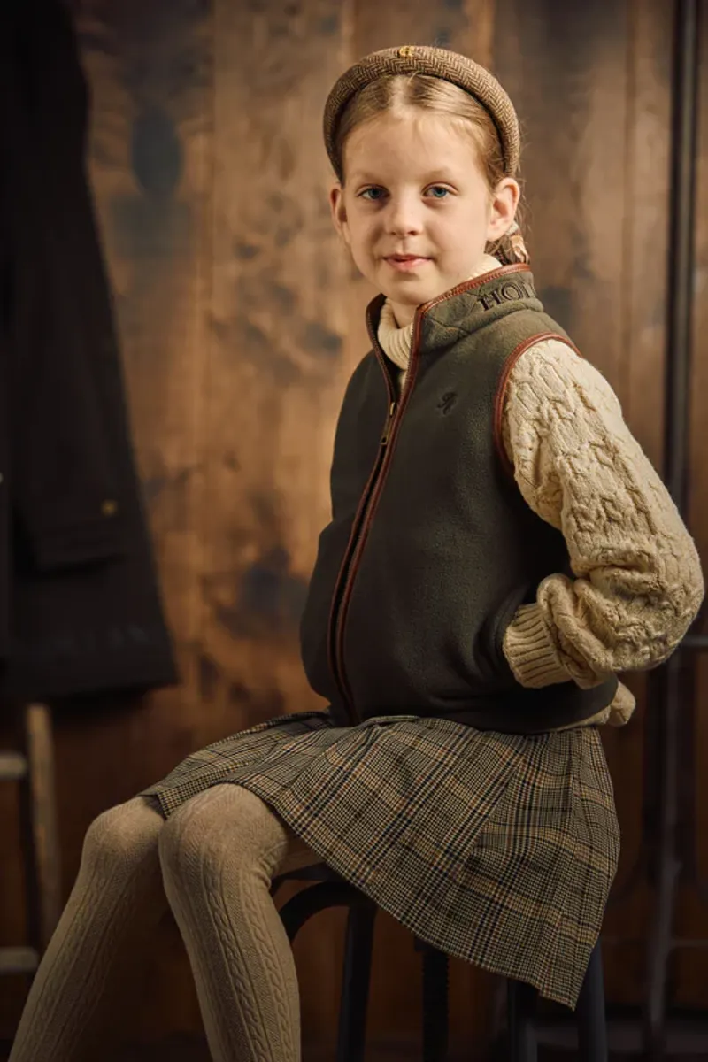 Holland Cooper Little Country Fleece Gilet in Khaki