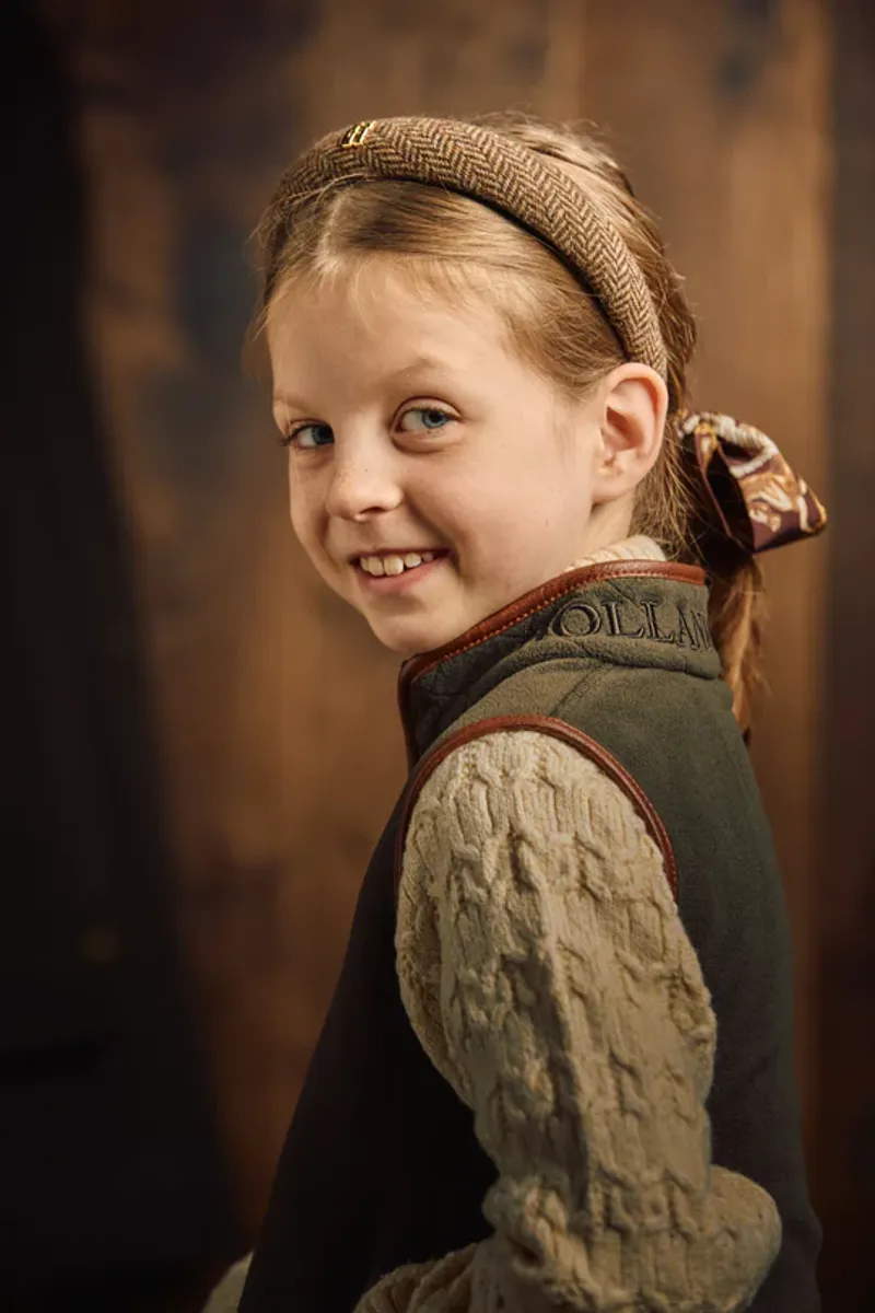 Holland Cooper Little Country Fleece Gilet in Khaki-1