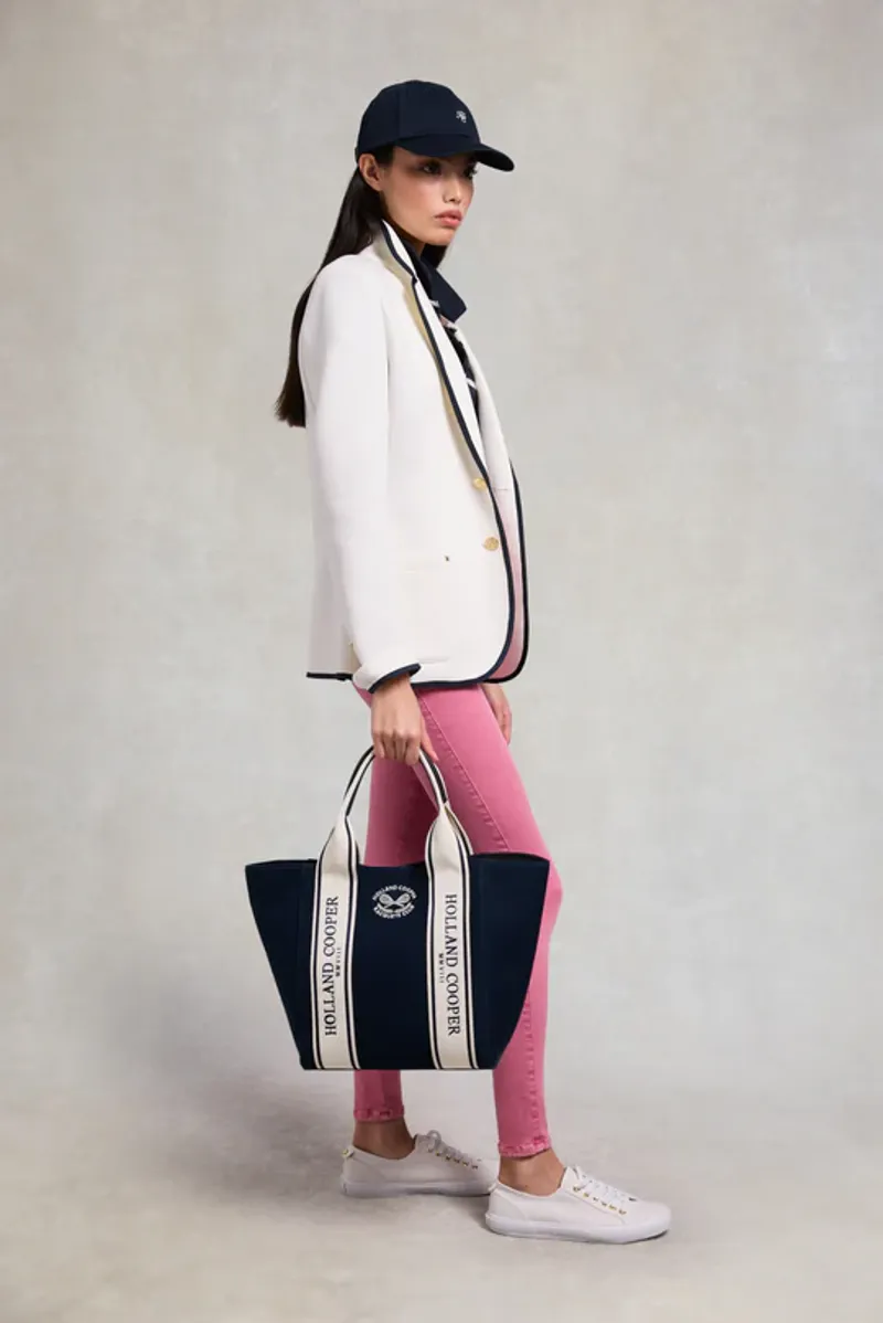 Holland Cooper Monogram Cap in Navy Ecru-2