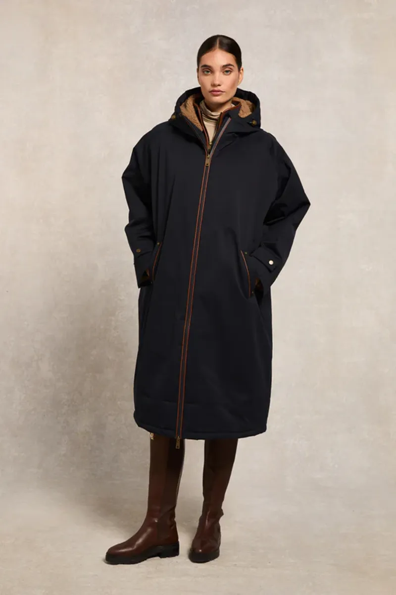 Holland Cooper One-Size Waterproof Coat Ladies in Ink Navy