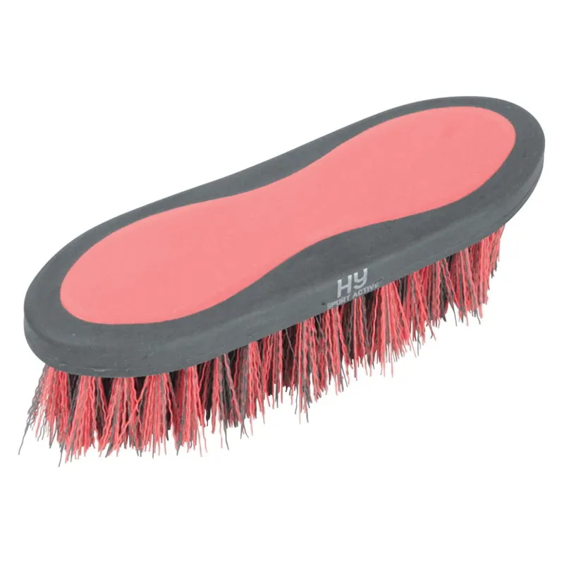 Hy Equestrian Sport Active Long Bristle Dandy Brush in Coral Rose