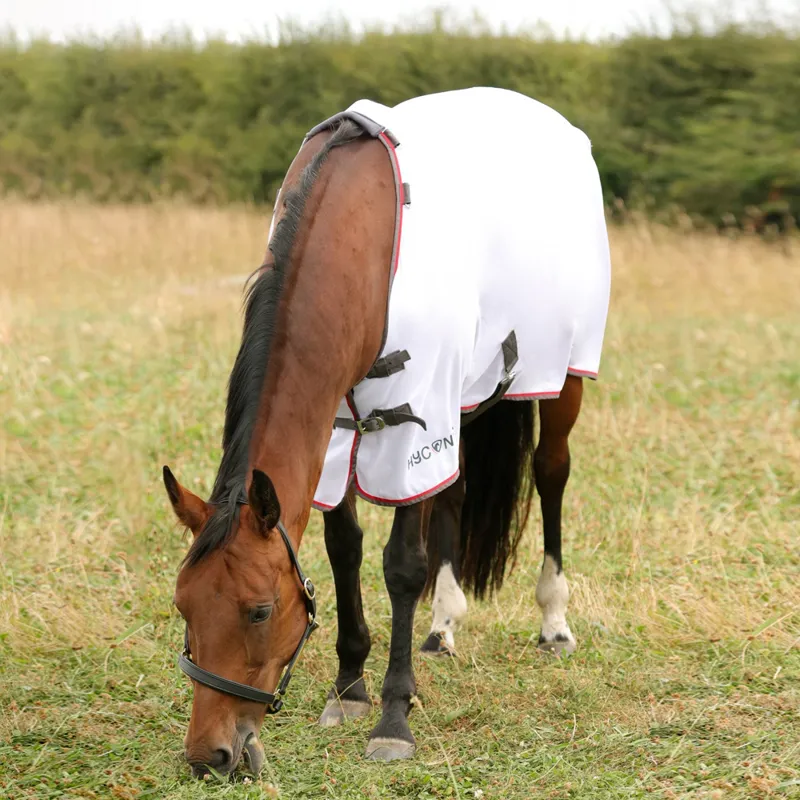 Hy Equestrian HYCONIC Fly Rug with Detachable Neck - White-5