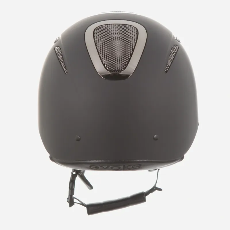 Evoke Elara Classic Peak Riding Helmet in Black and Gunmetal-3