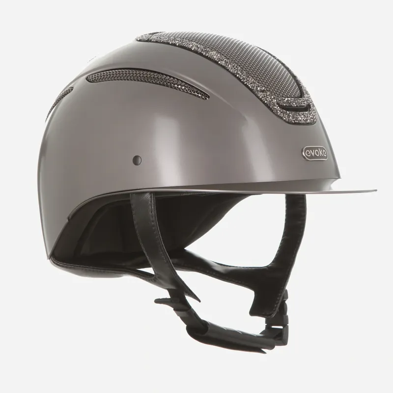 Evoke Elara Classic Peak Riding Hat in Graphite Marcasite Crystal Frame-1