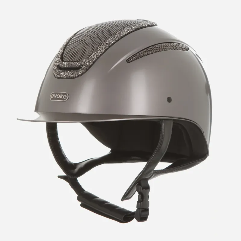 Evoke Elara Classic Peak Riding Hat in Graphite Marcasite Crystal Frame-2