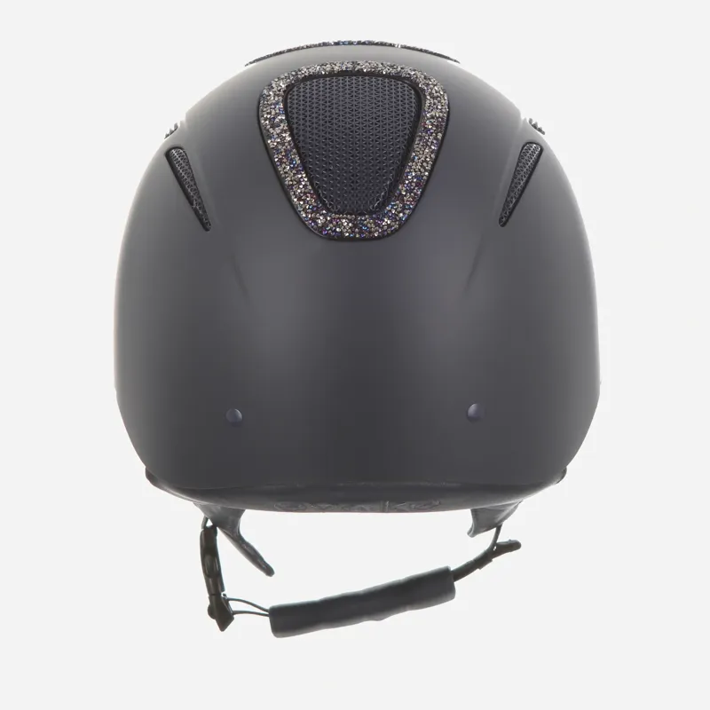 Evoke Elara Classic Peak Riding Helmet in Navy with Navy Crystal-4