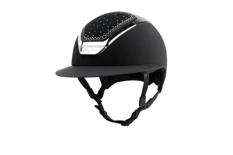Kask Star Lady Riding Hat in Chrome Black with Silver Crystal In-Out