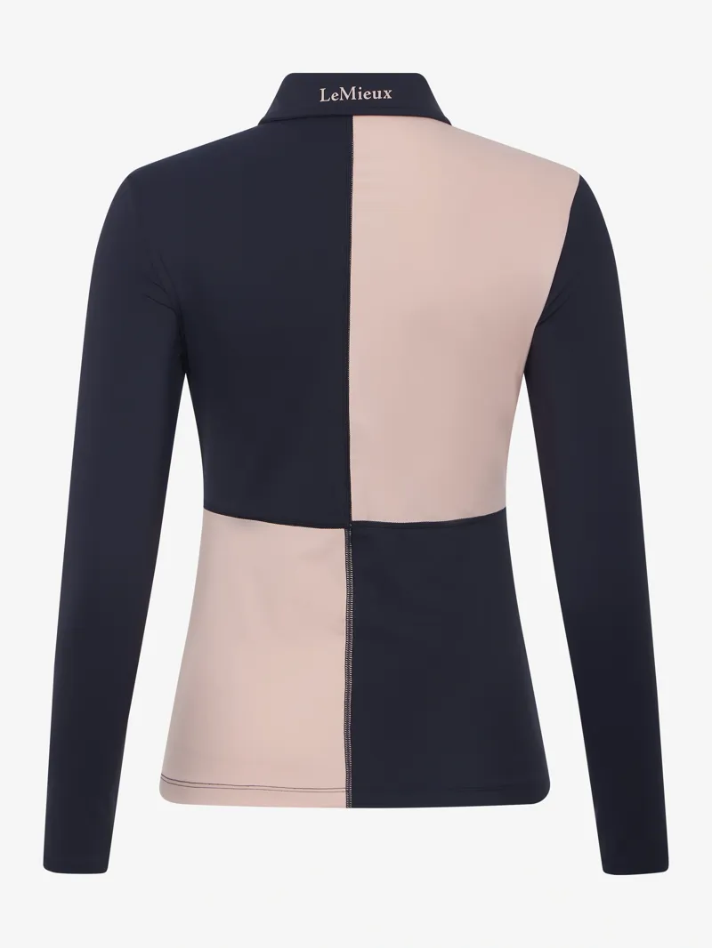 LeMieux Harlequin Rugby Base Layer Ladies in Petal and Navy-6