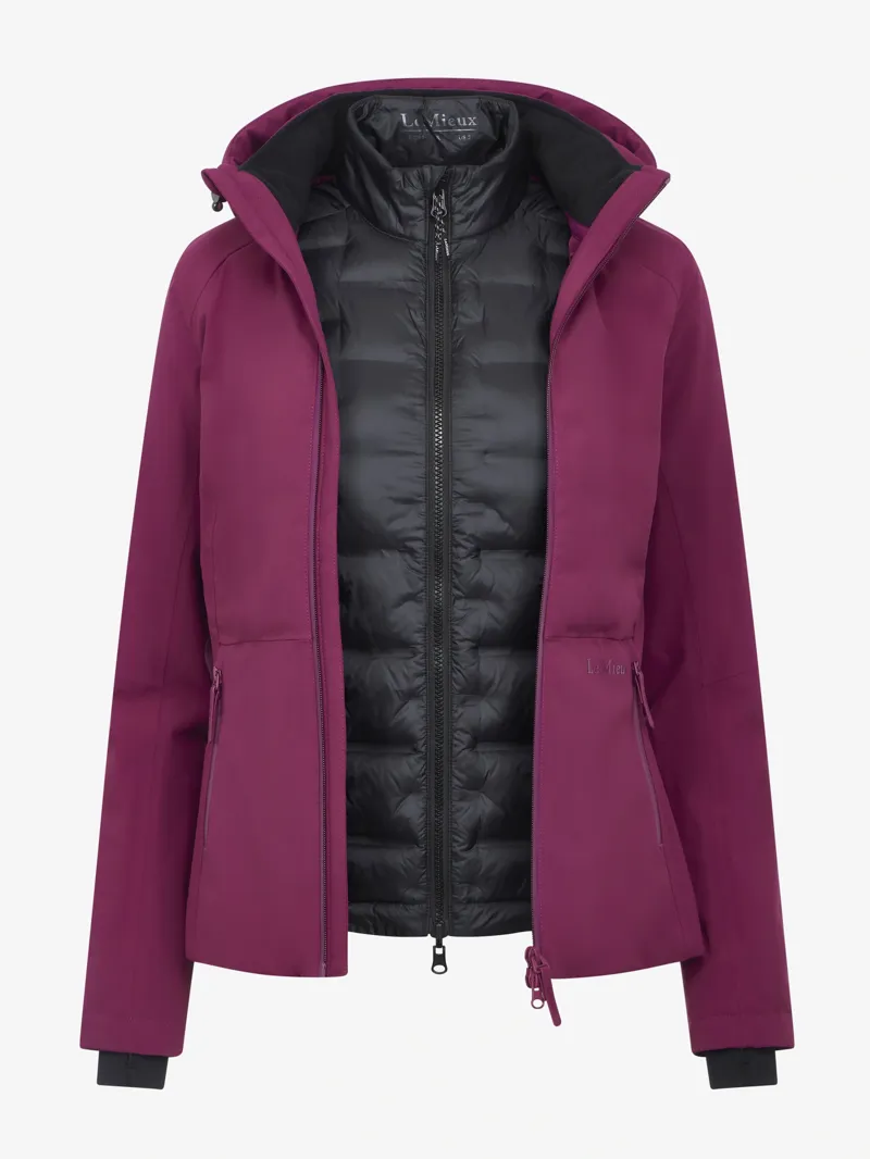 LeMieux Brooke 3 in 1 Waterproof Hybrid Jacket Ladies in Blackberry-5