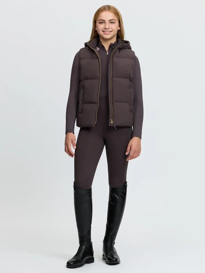 LeMieux Joey Young Rider Hooded Gilet in Cocoa-6
