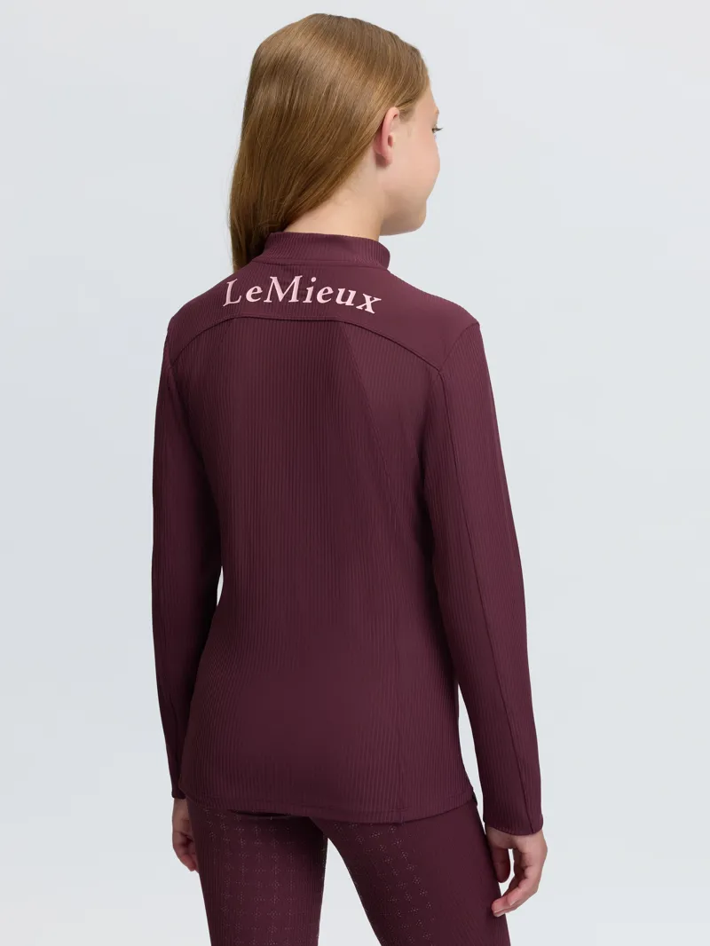 LeMieux Raye Ribbed Base Layer Young Rider in Bramble-5