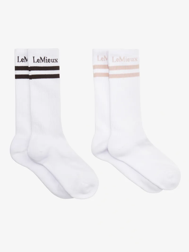 LeMieux Tall Crew Socks in White