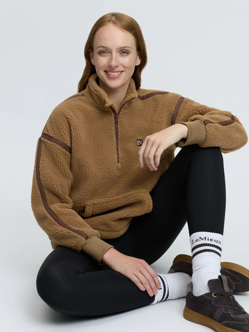 LeMieux Avery Teddy Quarter Zip Fleece Ladies in Caramel