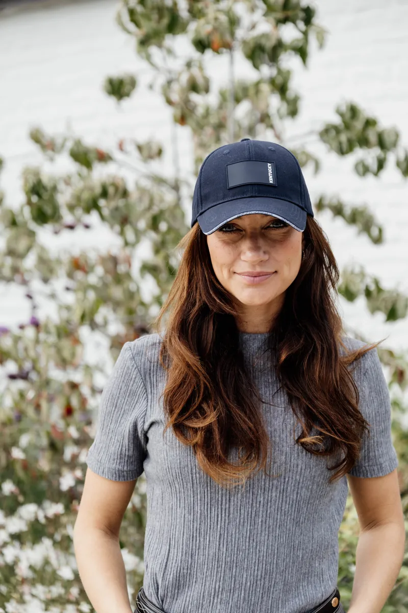 Kentucky Baseball Cap with Rubber Logo in Navy-2
