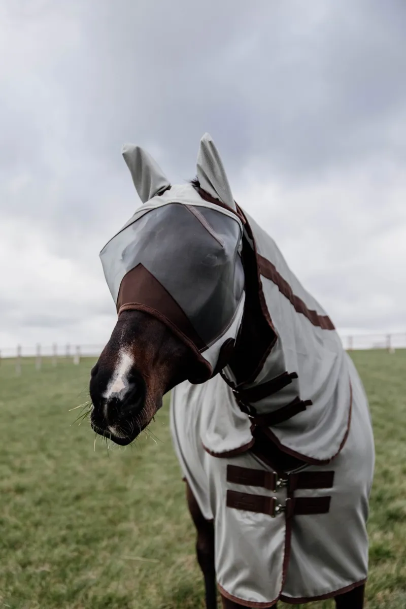 Kentucky Horsewear Classic Fly Mask with Ears - Silver-3