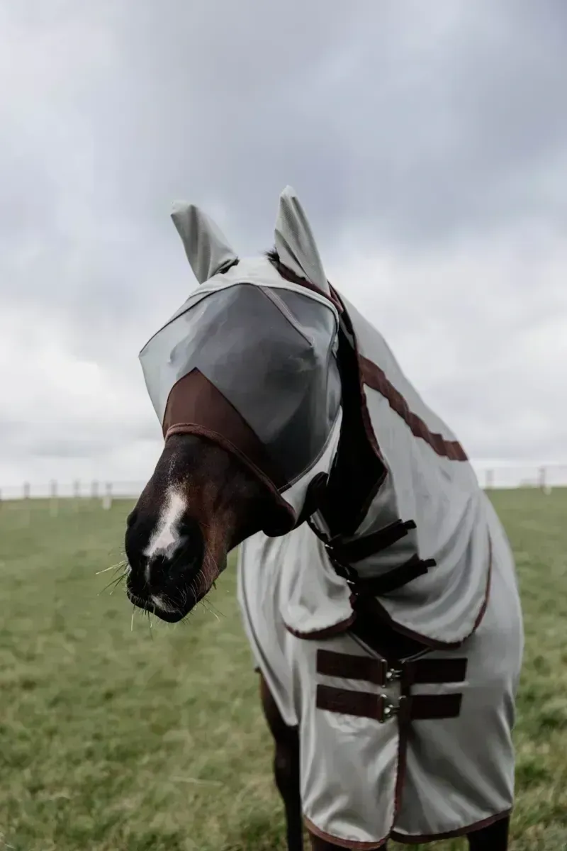 Kentucky Horsewear Classic Fly Mask with Ears - Silver