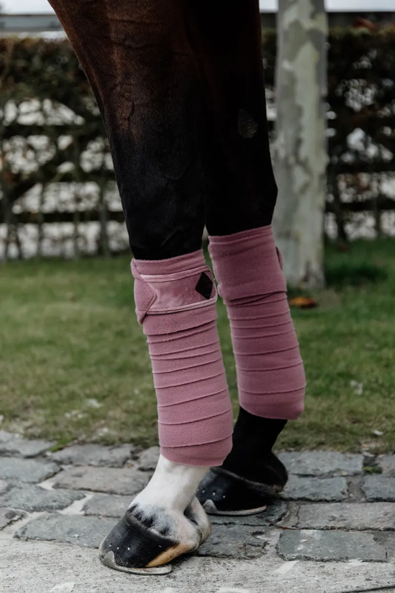 Kentucky Horsewear Polar Fleece Bandages Velvet in Old Rose-3