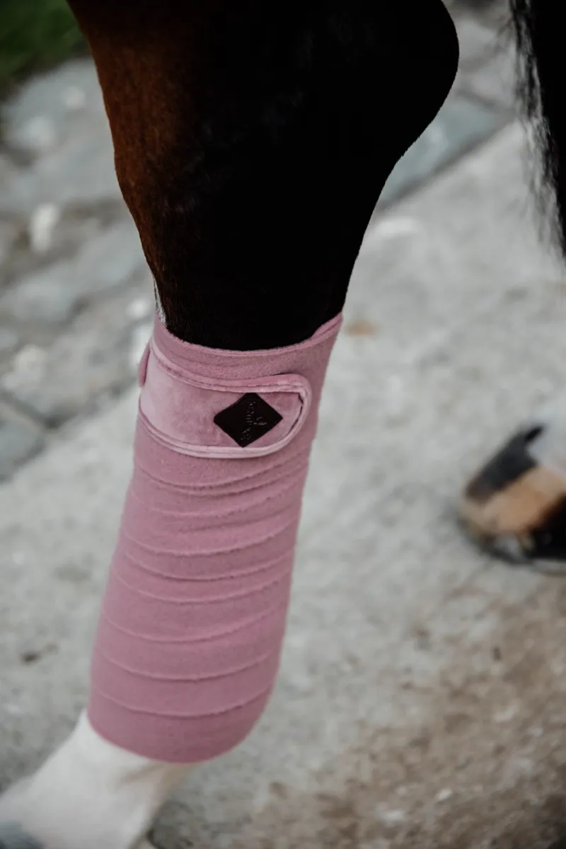 Kentucky Horsewear Polar Fleece Bandages Velvet in Old Rose-1