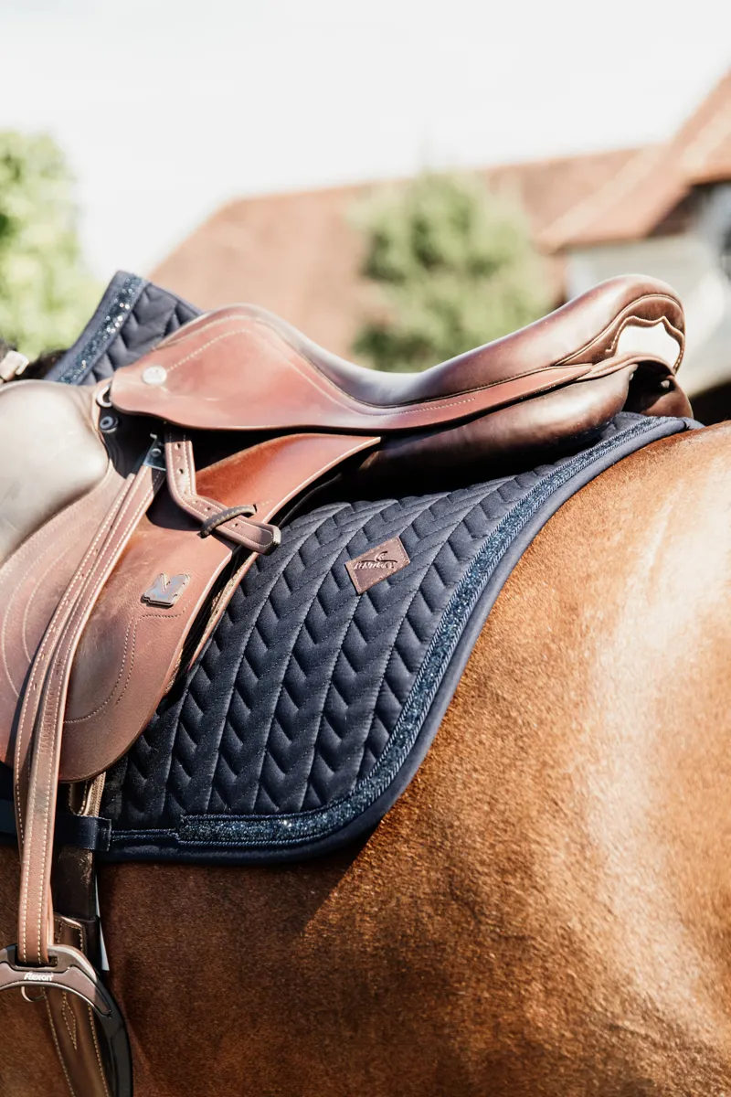 Kentucky Horsewear Glitter Stone Close Contact Saddle Pad in Navy-2