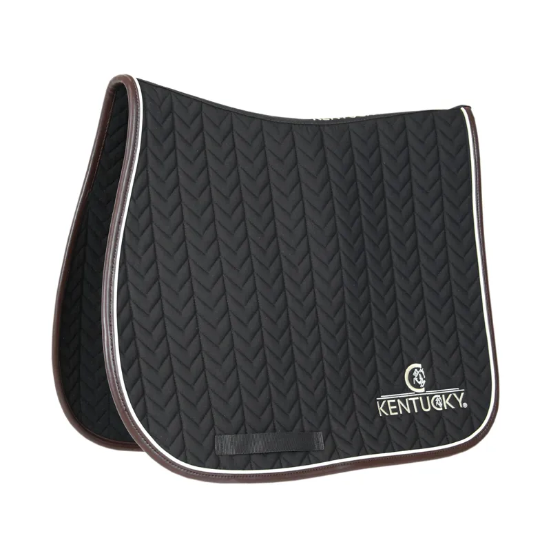 Kentucky Jumping Leather Fishbone Saddle Pad in Black