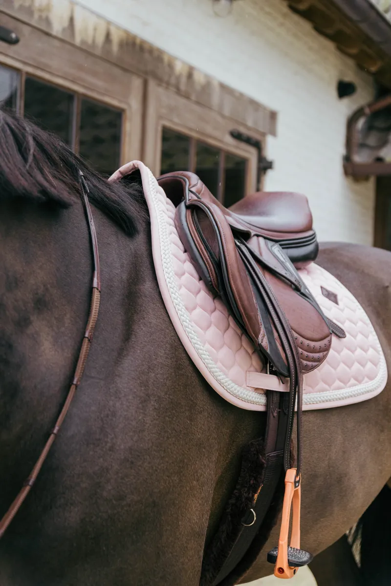 Kentucky Jumping Saddle Pad with Plaited Cord in Light Rose-5