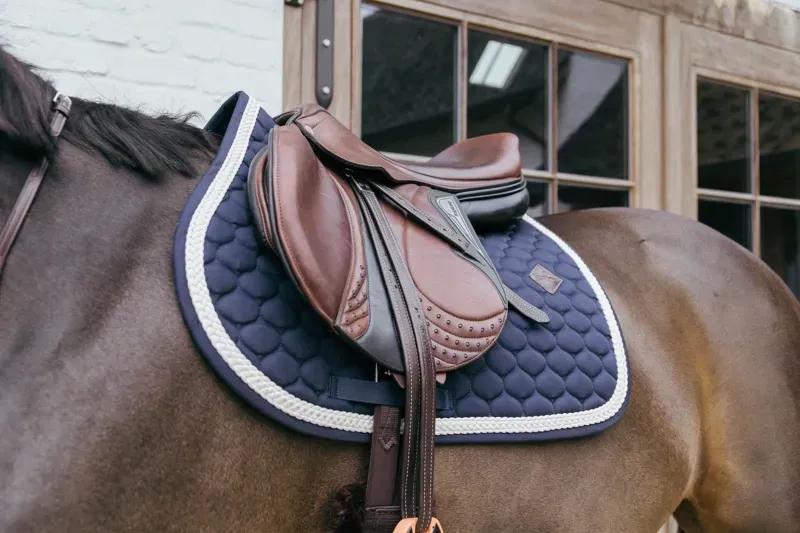 Kentucky Jumping Saddle Pad with Plaited Cord in Navy-1