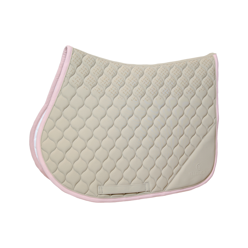 Kentucky Softshell Onion Quilt Jumping Saddle Pad in Beige and Old Rose