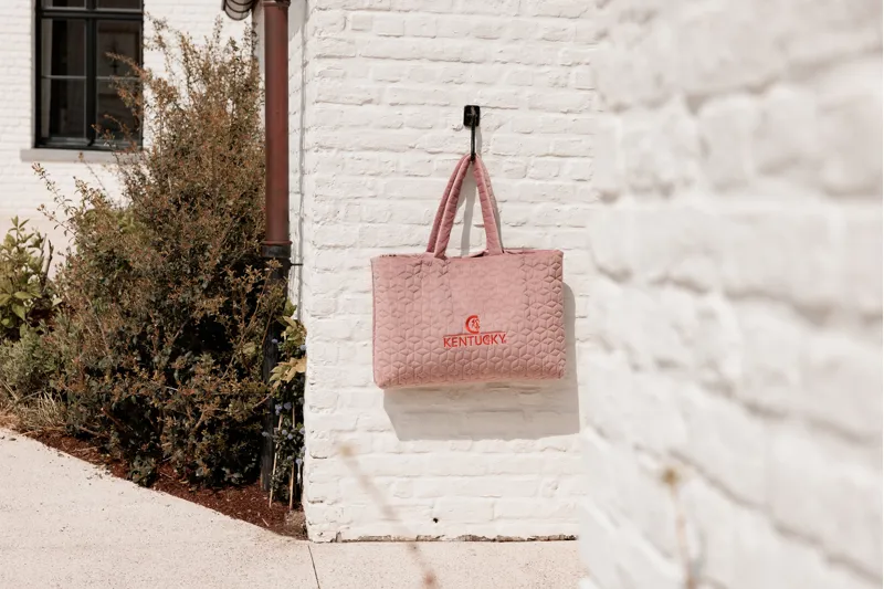 Kentucky Velvet Bag with Logo in Old Rose-2